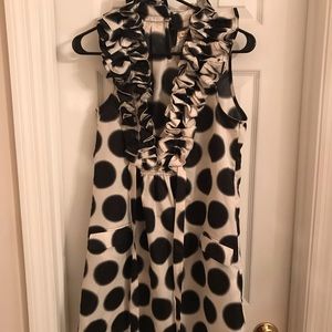 Black and cream polka dot dress
